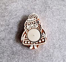 Handcrafted Wooden Santa T Light Candle Set of 5